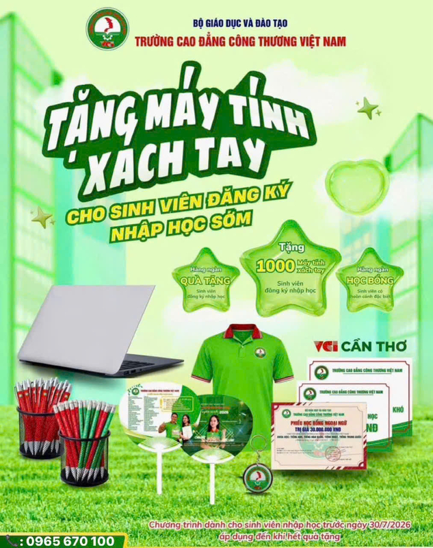 Tặng 1.000 Máy Tính Xách Tay Cho Tân Sinh Viên VCI Cần Thơ Năm 2026