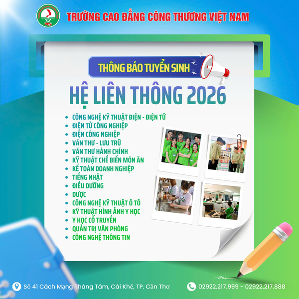 LIÊN THÔNG CAO ĐẲNG CHÍNH QUY  – VCI CẦN THƠ